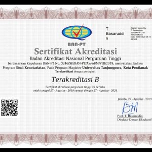 Prodi Magister Kenotariatan Fakultas Hukum Untan Terakreditasi B
