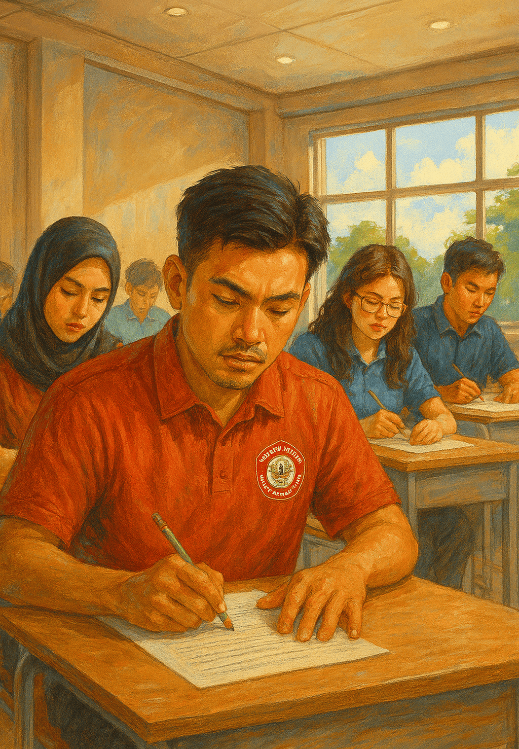 Mahasiswa FH Untan mengikuti ujian