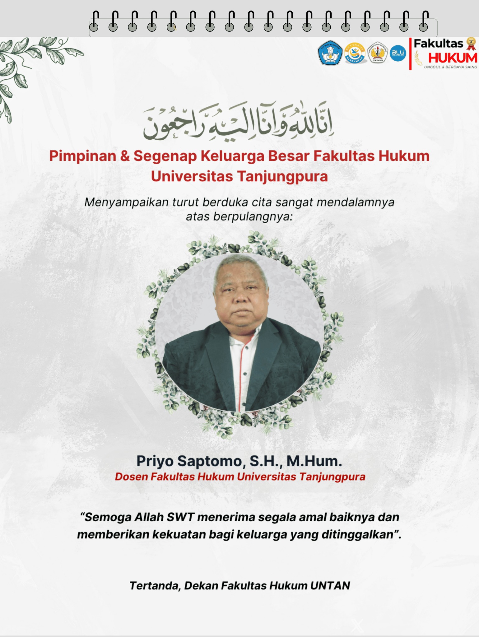 info duka - dosen fh untan